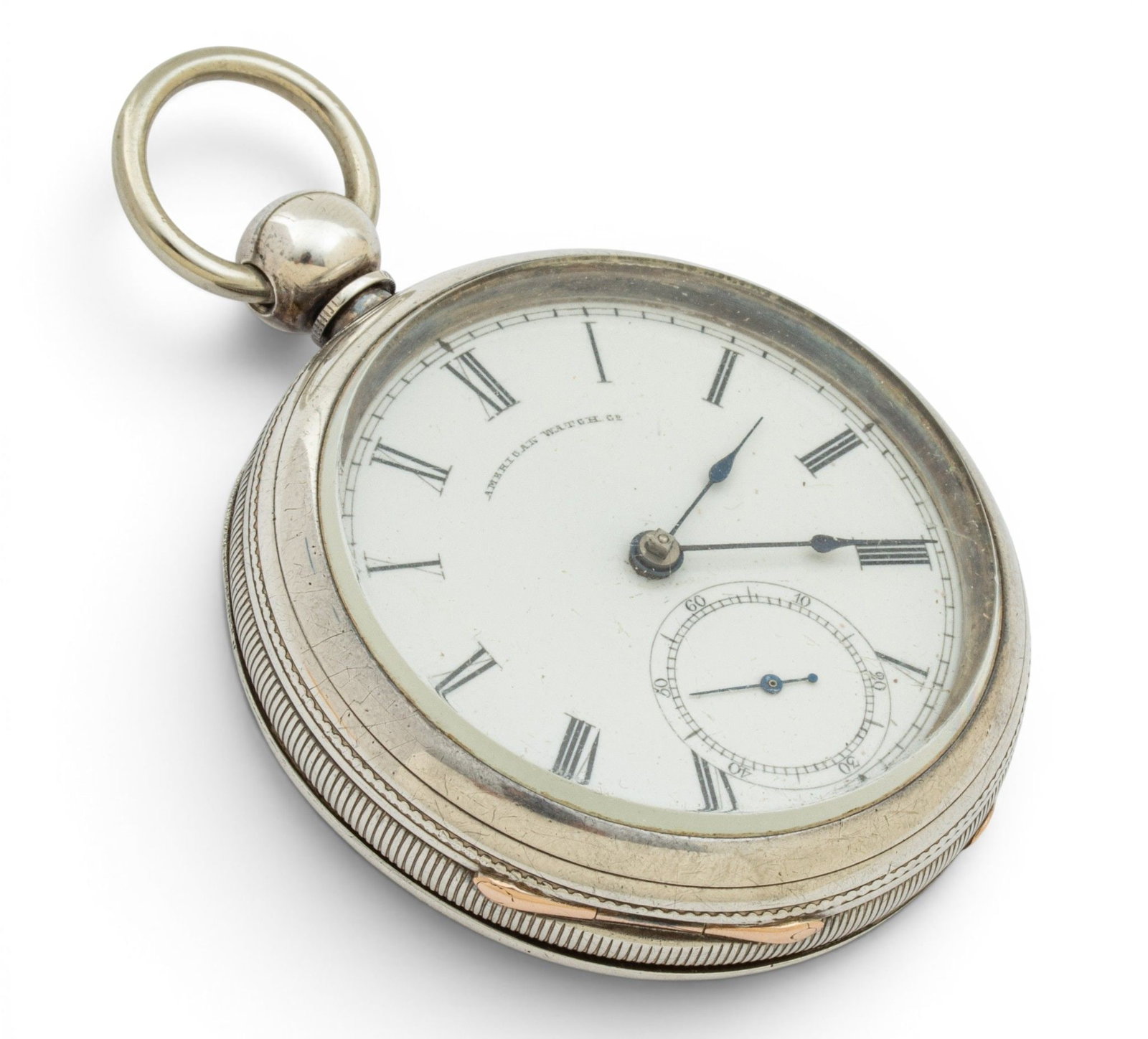 American Watch Company (Waltham, Mass.) Model 1857 Coin Silver Pocket Watch, 11 Jewel P.S. Bartlett: American Watch Company (Waltham, Mass.) Model 1857 Coin Silver Pocket Watch, 11 Jewel P.S. Bartlett Movement, 1867, SN: 284816, Dia. 2.25" Enamel face with Roman numerals. Arabic numerals at the secon