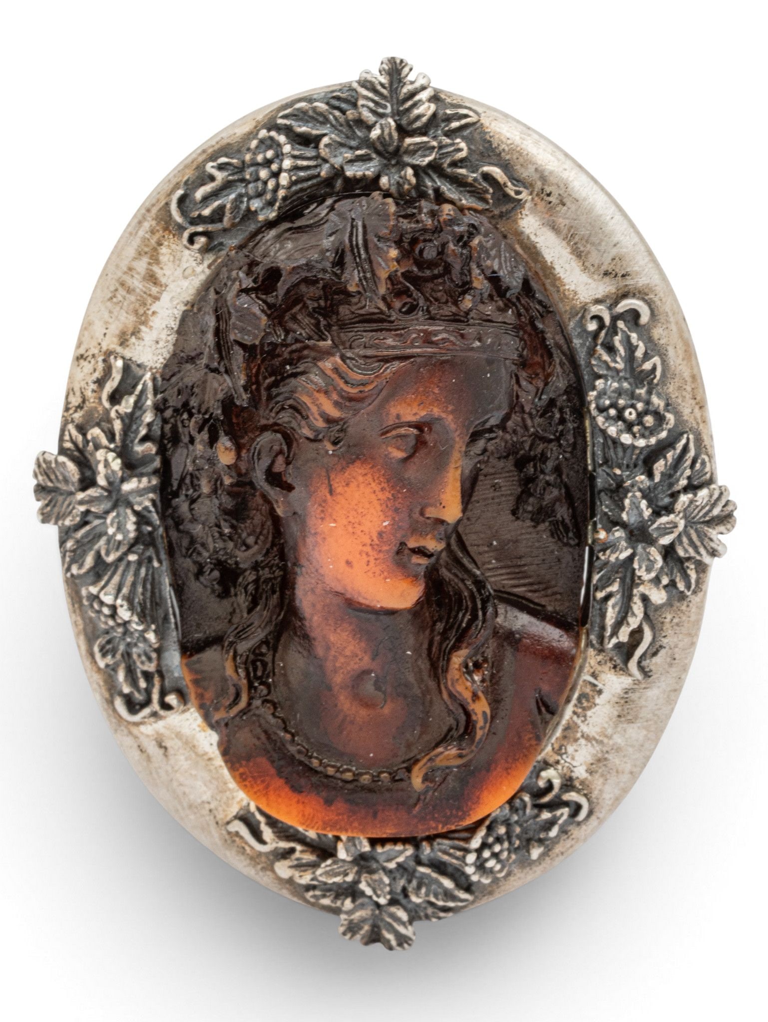 Sterling Silver and Resin Cameo H 2.25" (1 of 6)