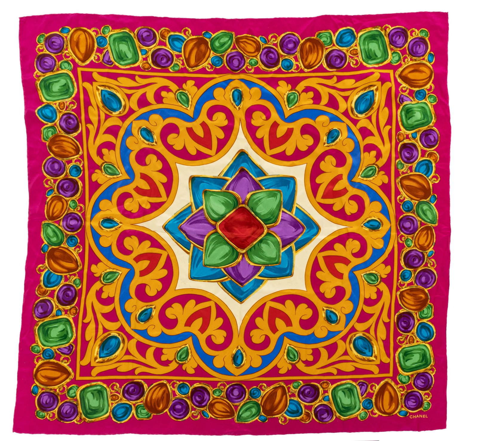 Chanel (French) Pink Silk Scarf W 35" L 35" (1 of 4)