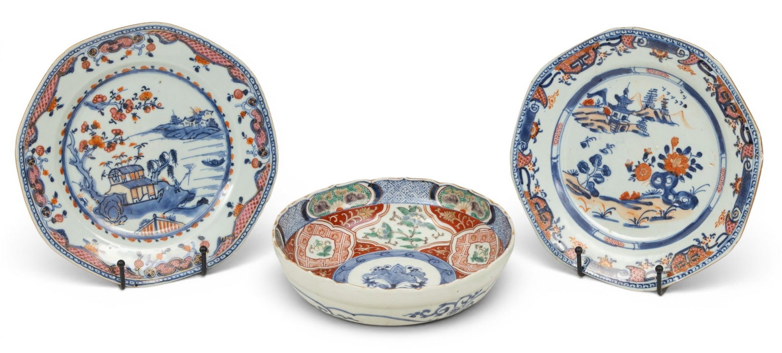 Japanese Imari Ware Porcelain Plates and Bowl, Ca. 18th C., 3 PCS (1 of 5)
