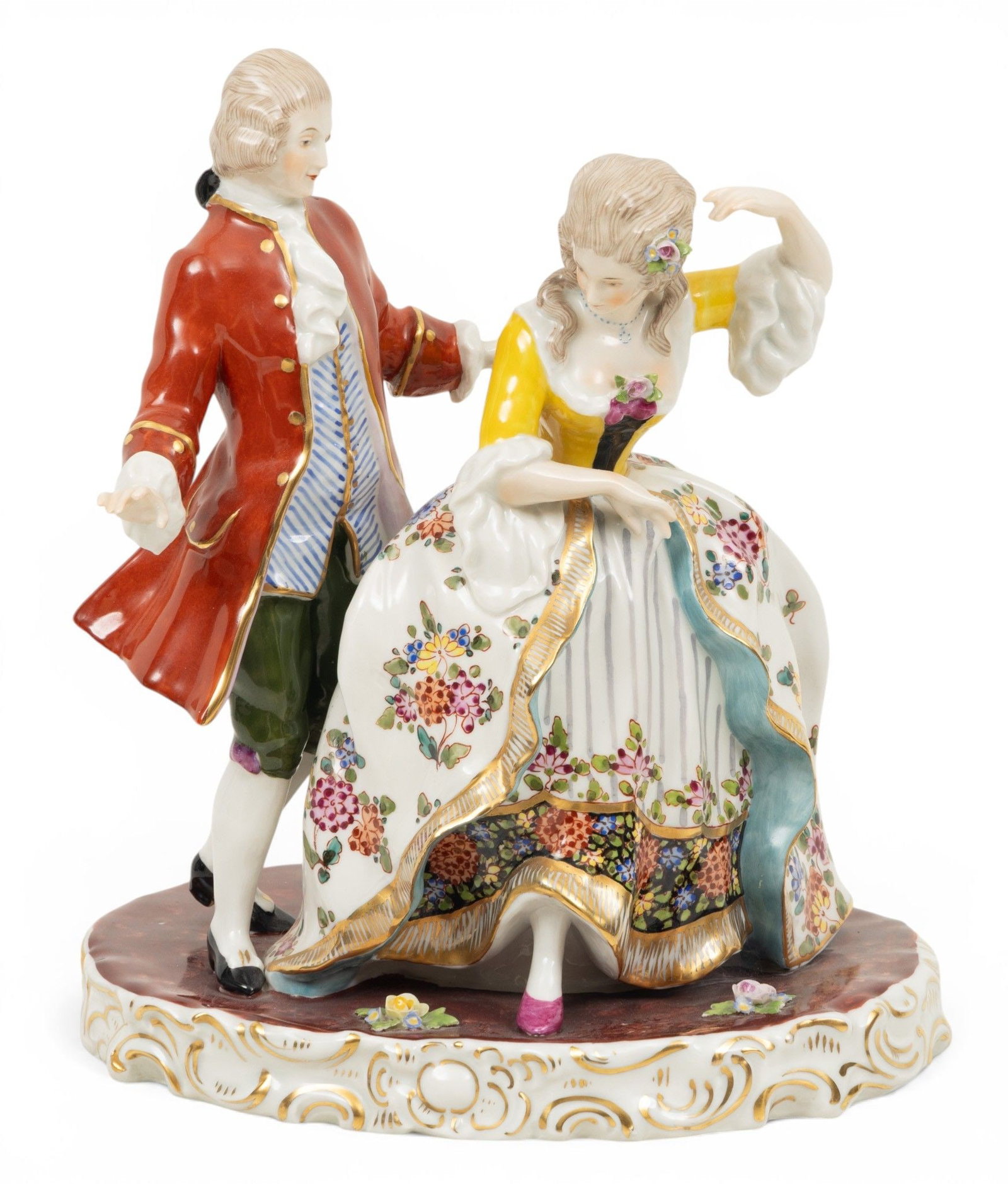 Capo De Monte, (Germany) Porcelain Dancing Figures H 9.5" W 8" 1 PC (1 of 6)