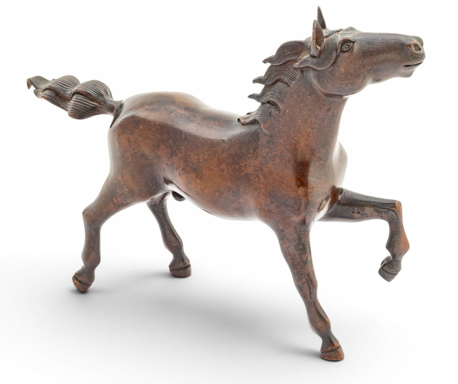 Bronze Sculpture of a Stallion 20th C., H 6.5" L 9.25" (1 of 6)
