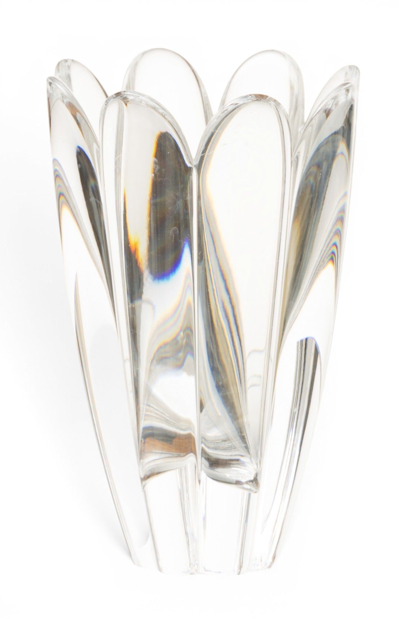 Orrefors (Swedish) Crystal Corona Vase 20th C., H 6.5" Dia. 4.25" (1 of 3)