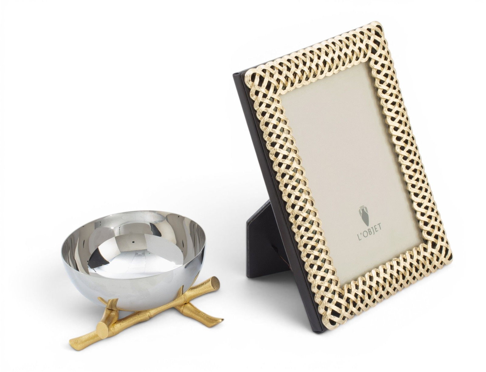 L'Objet (American, Est. 2005) Photo Frame and Open Bowl H 7" W 5" 2 PCS (1 of 4)