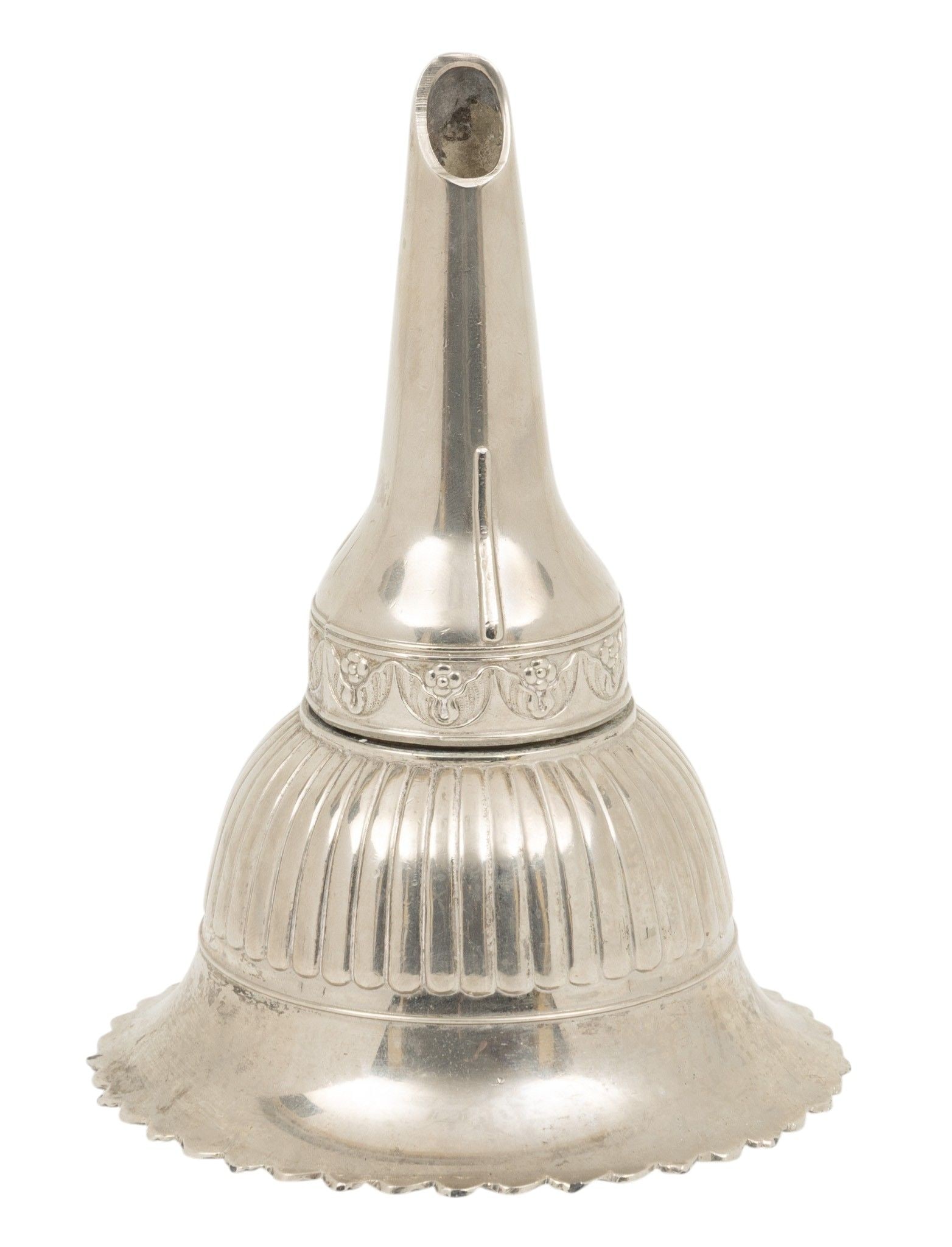 Silver Plate Wine Bar Funnel, Ca. 20th C., H 5.5" Dia. 4" (1 of 5)