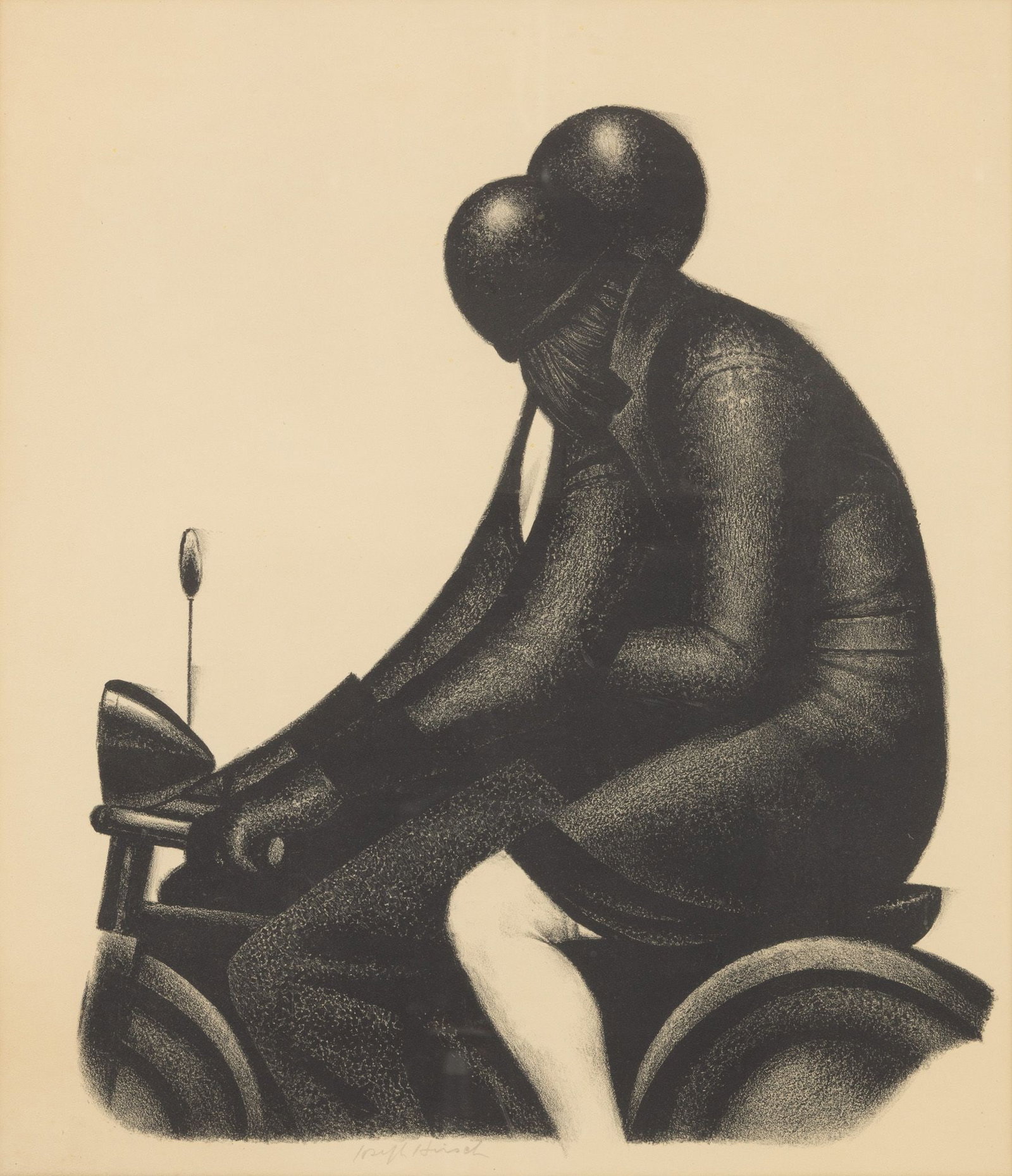 Joseph Hirsch , 1910-1981 Lithograph, Ca. 1950, 'Moto', H 20.75" W 17.75" (1 of 5)