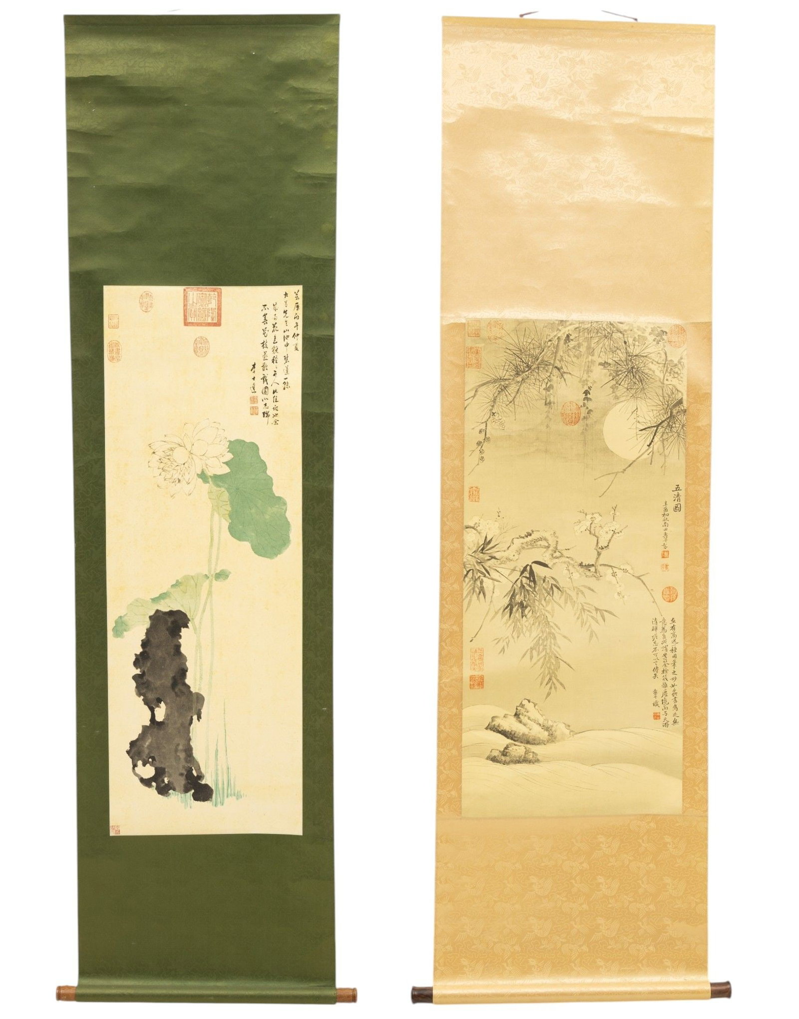 Reproduction Chinese Scrolls, Ca. Mid 20th C., 2 PCS (1 of 15)