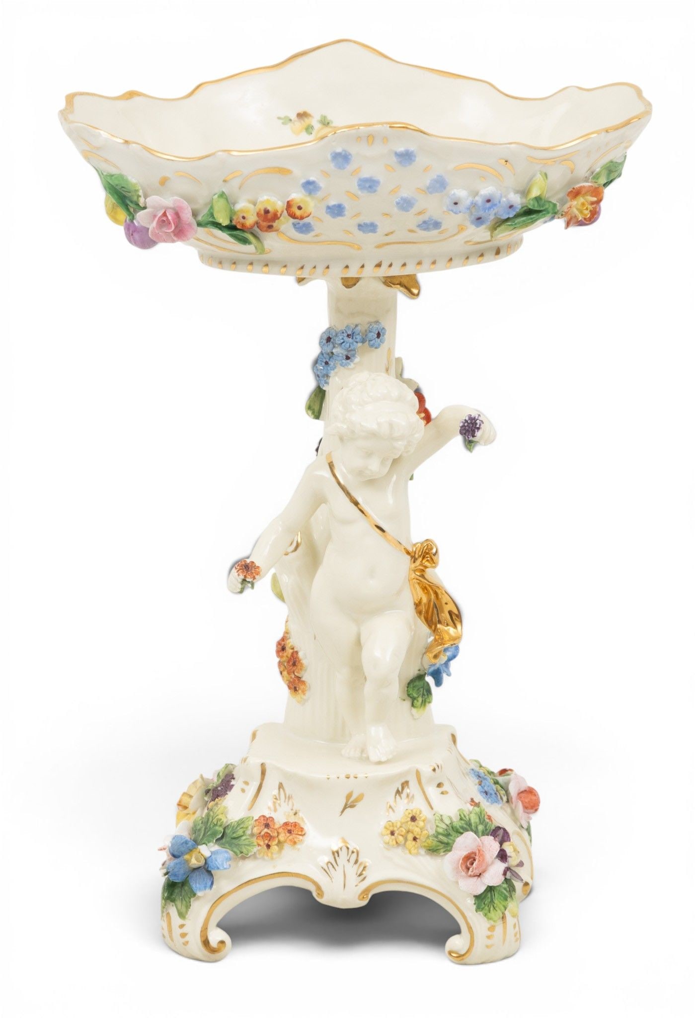 Dresden Porcelain, Small Compote 1900, H 9.5" W 6" 1 PC (1 of 5)