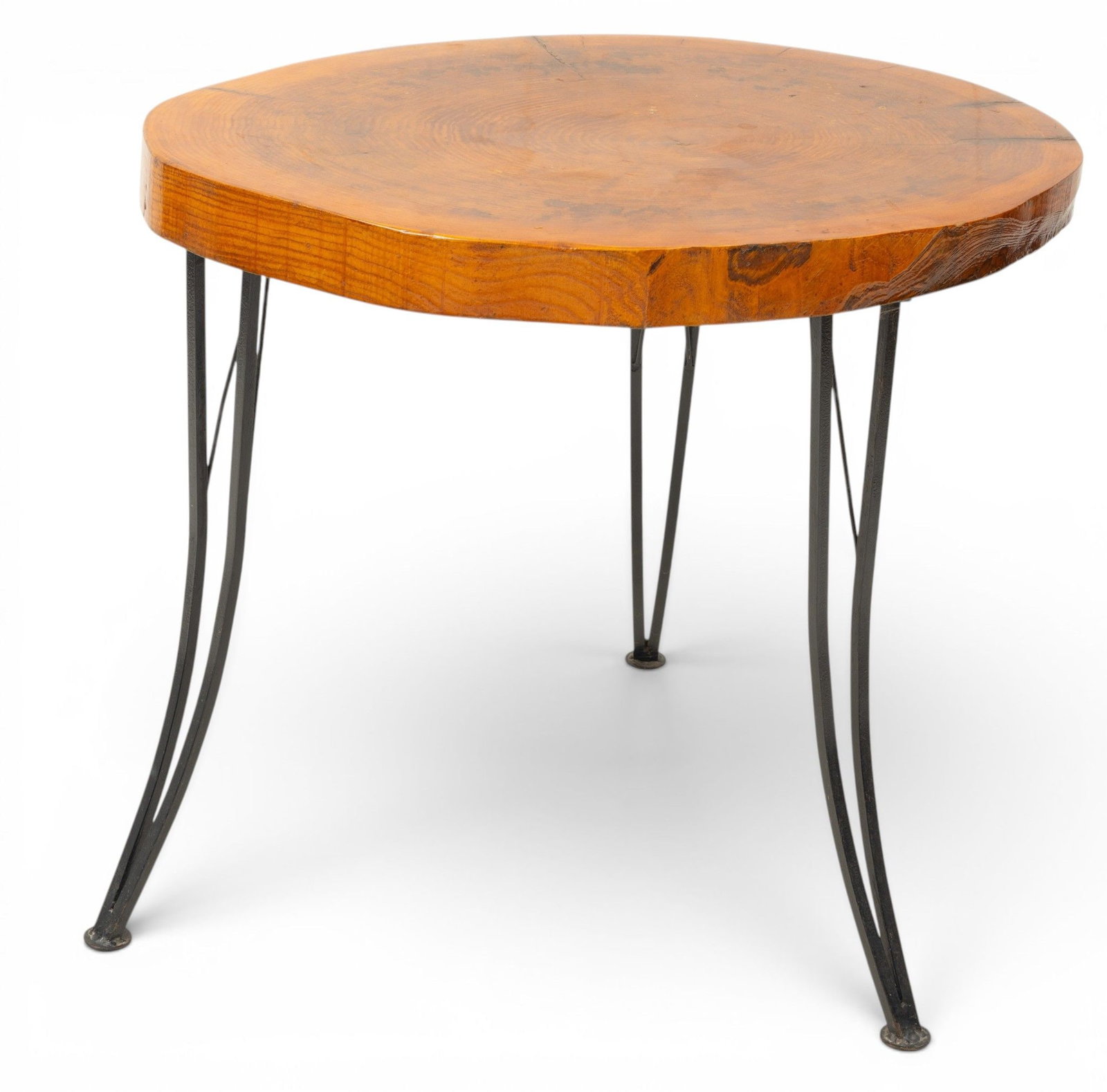 Wood and Iron Tripod Table, H 28" W 25" L 32" (1 of 4)