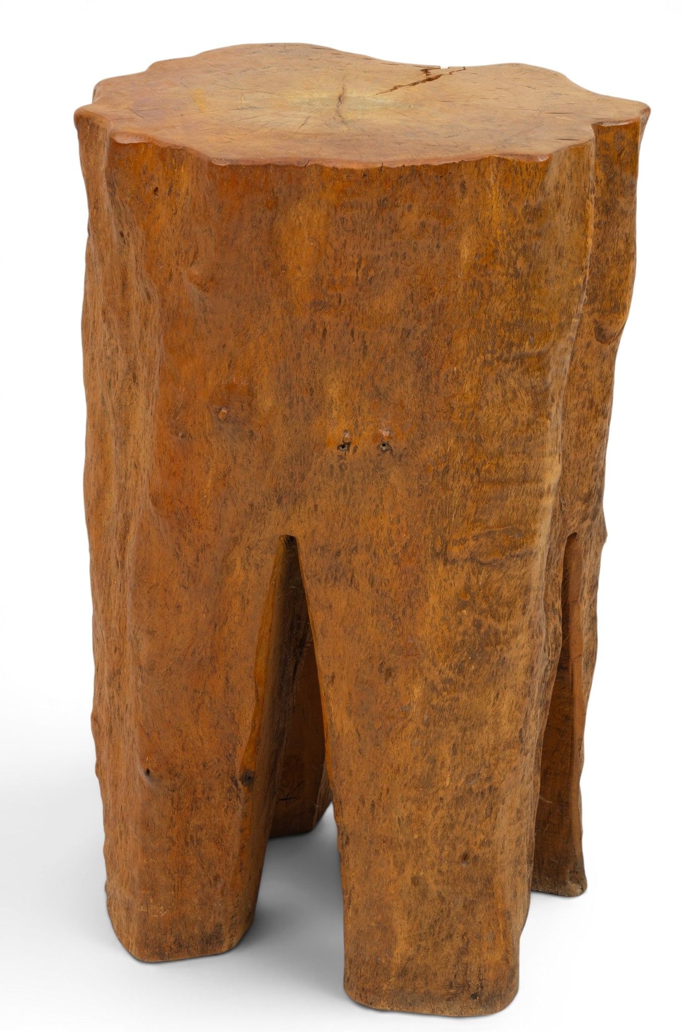 Sculpted Burlwood Table, H 32.5" W 21" Depth 18" (1 of 4)