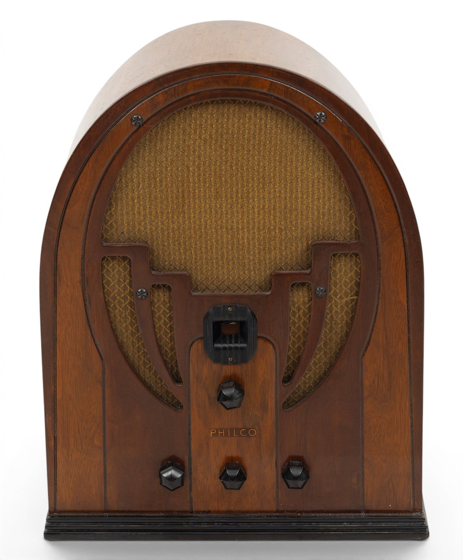 Philco Walnut Beehive Radio, Works 1932, H 16" W 12" Depth 8" (1 of 7)