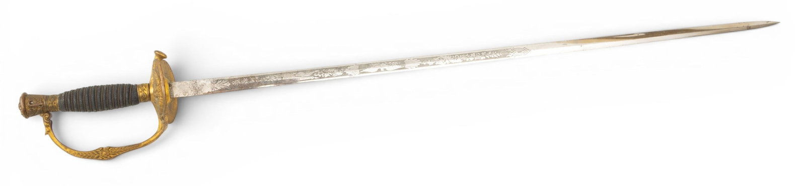 American U.S. Model 1860 Staff and Field Officer Sword L 37.5": American U.S. Model 1860 Staff and Field Officer Sword L 37.5" Made by Ridabock and Company New York. Inscribed to Captain E. M. Willoughby in 1893, Highland Military Academy Worcester, Massachusetts.