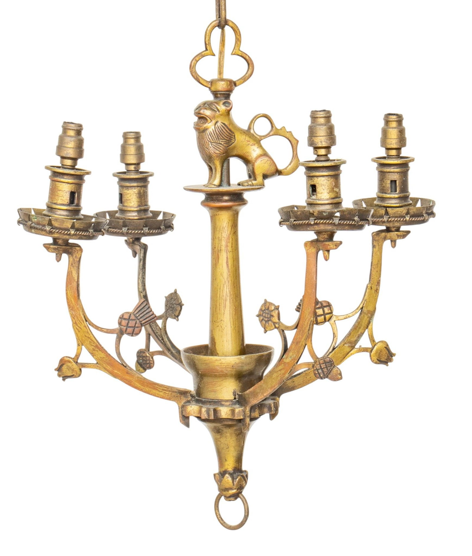 Brass Chandelier 'Lion Motif' (1 of 8)