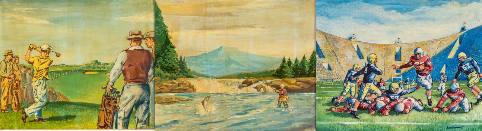 Oils on Artist Board, Ca. 20th C., 3 PCS (1 of 16)
