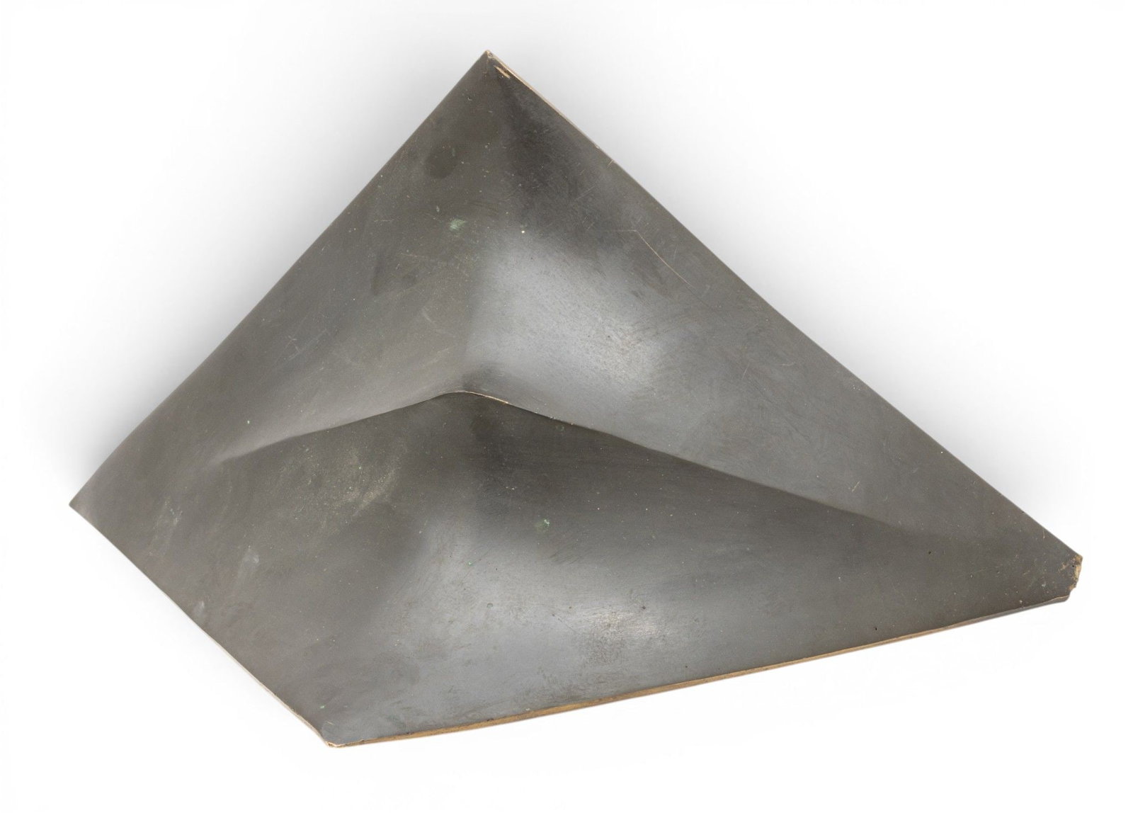 American Patinated Bronze Sculpture: American Patinated Bronze Sculpture Triangular bronze sculpture having a black patina. Provenance: From the Collection of Frech F. Sutherland Royal Oak, Michigan Dimensions: