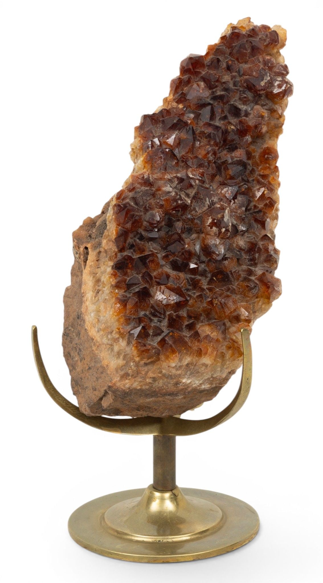 Natural Citrine Crystal Geode on Metal Stand H 5" W 11" L 6" (1 of 4)