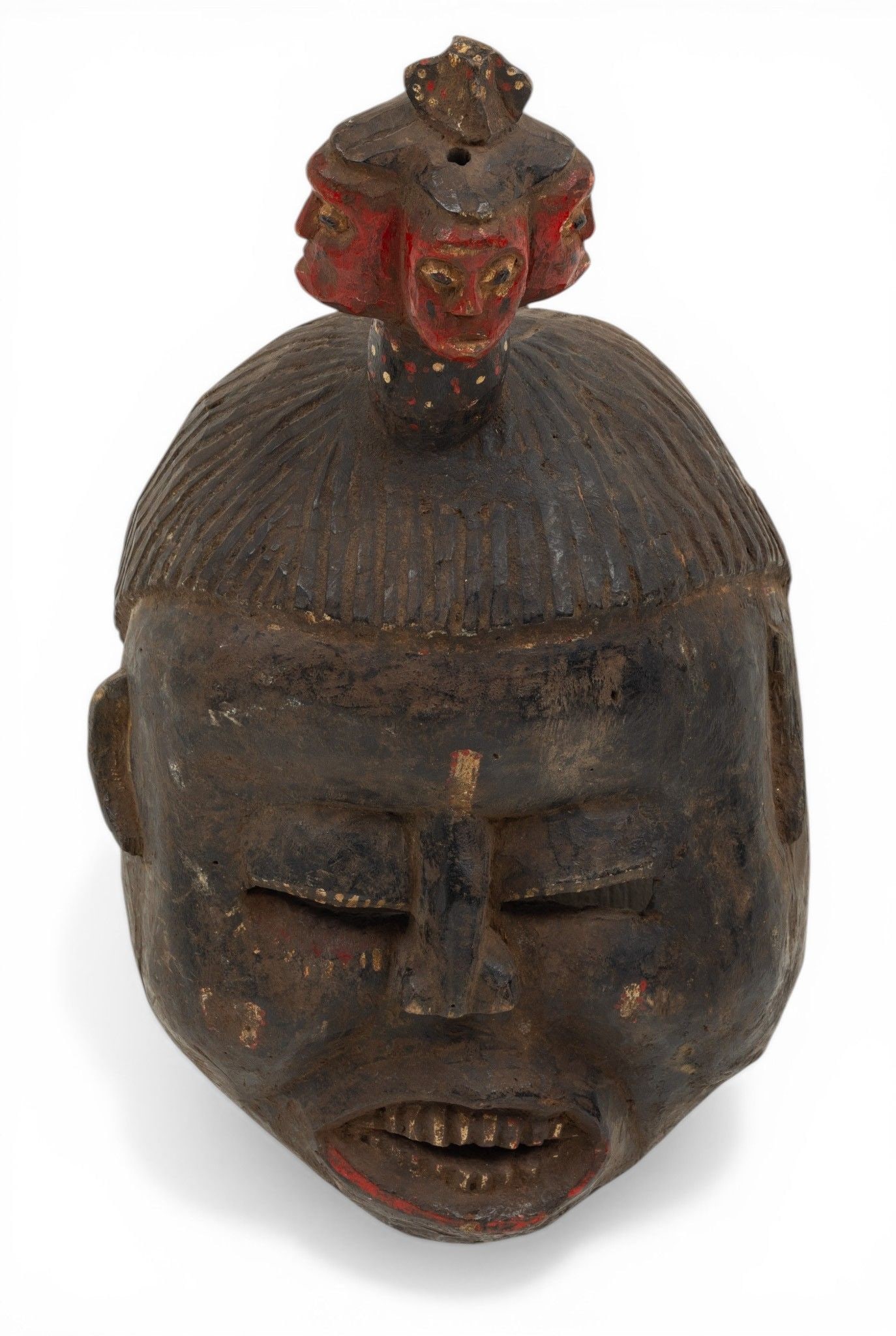 Ibibio Peoples, Nigeria, Carved Wood Ekpo Mask H 19" W 11" Depth 7" (1 of 2)