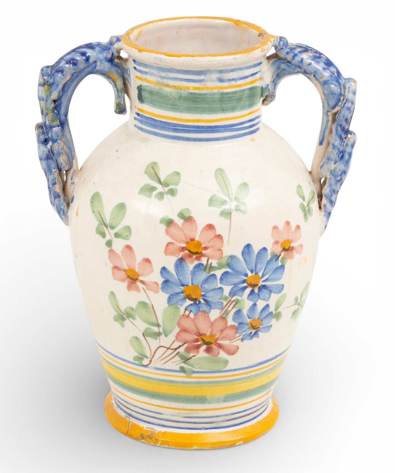 Italian Pottery Urn 1920, H 12" W 9" Depth 7" (1 of 5)