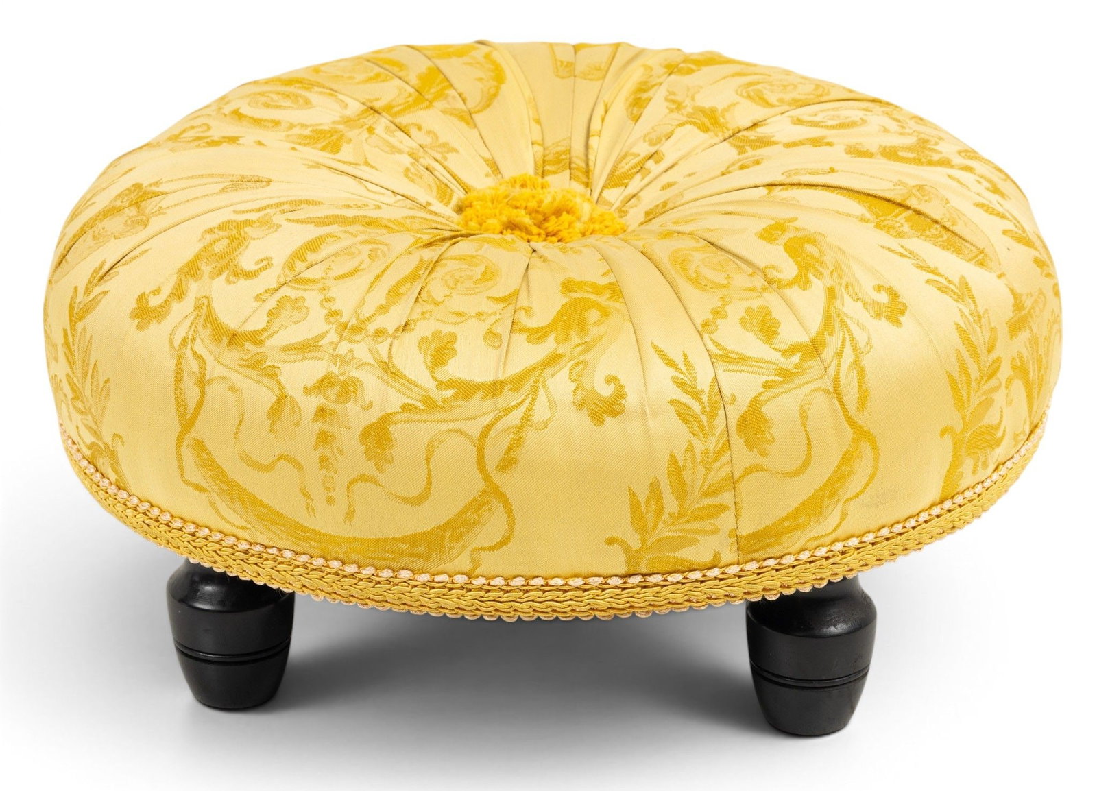 Upholstered Puff Foot Stool 20th Cent., H 7" W 14" (1 of 4)