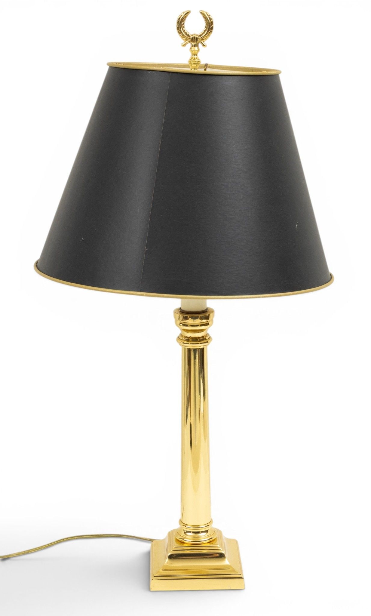 Baldwin Brass Table Lamp 20th Cent., H 27.5" W 4.5": Baldwin Brass Table Lamp 20th Cent., H 27.5" W 4.5" Electrified. Provenance: Property of a Grosse Pointe Park, MI private collector. Dimensions: H 27.5" W 4.5"