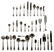 CHRISTOFLE 'PERLES' DINNER SET, 345 PCS, FOR 17