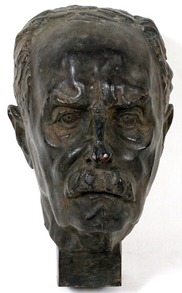ARNO BREKER BRONZE SCULPTURE, M ALBERT LINDGENS: ARNO BREKER, BRONZE SCULPTURE, 13" X 9" X 10", "PORTRAIT DE M ALBERT LINDGENS":Signed; Alexis Rudier foundry. Successful bidder receives a copy of the soft cover publication, "Arno Breker" by Kanter-B