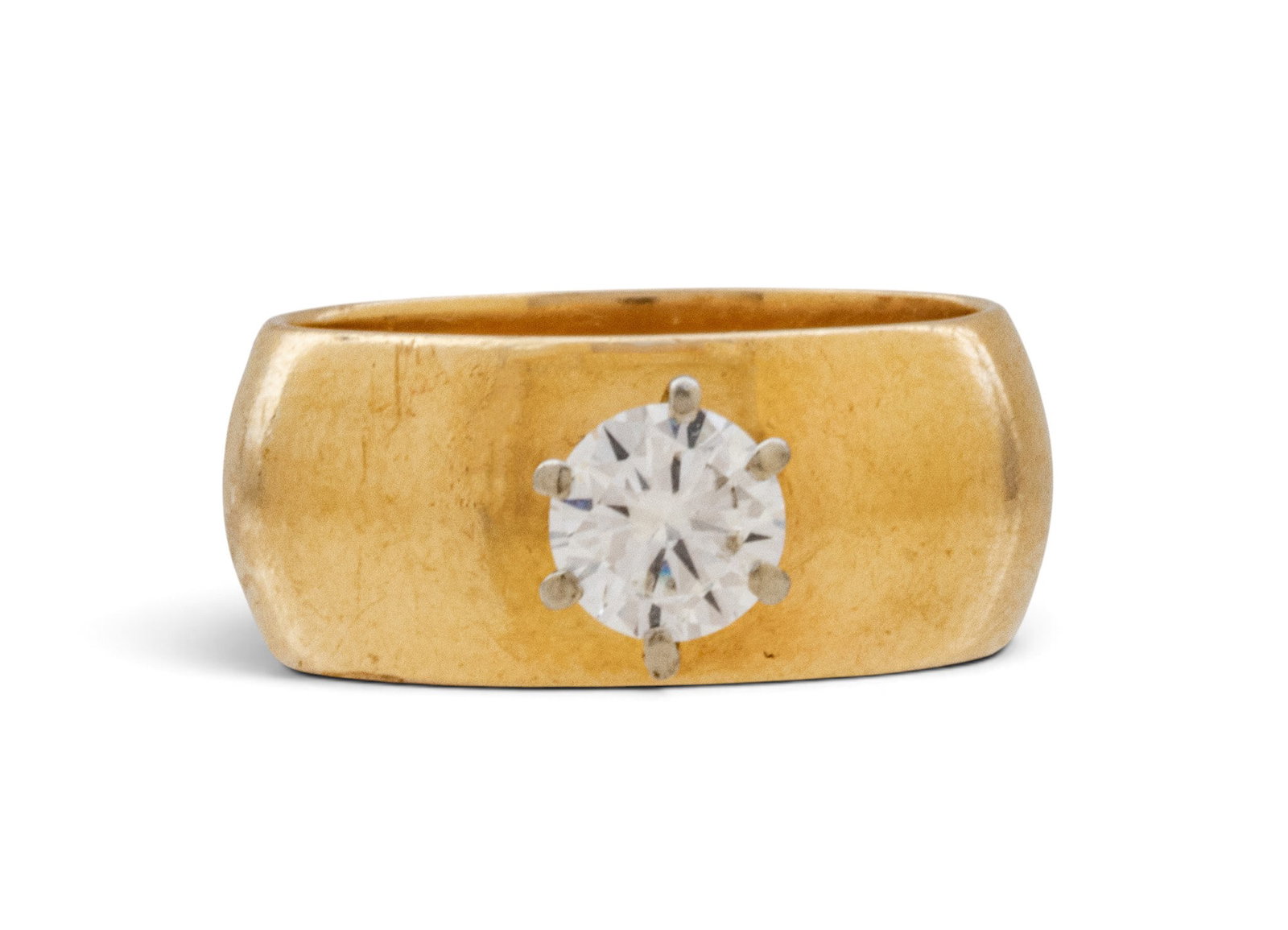 14k Yellow Gold and Diamond Solitaire Ring Size 5.25 6.9 grams (1 of 7)