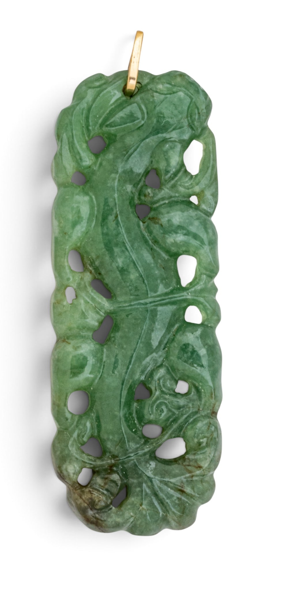 China, Carved Green Jade Pendant 1950, H 2.4" W 0.7" 18 grams 1 PC (1 of 4)