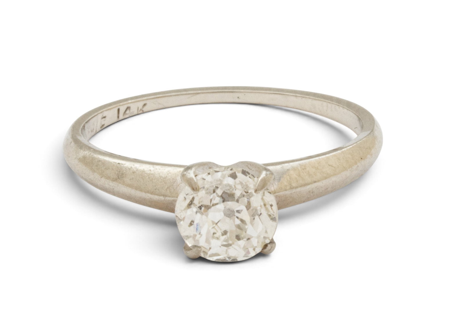 14K White Gold and Natural Diamond Ring Approximately .33cts, Size 4 1/2 Ring, Ca. 1960, 1 grams 1: 14K White Gold and Natural Diamond Ring Approximately .33cts, Size 4 1/2 Ring, Ca. 1960, 1 grams 1 PC Engagement ring Dimensions: 1 g 1 PC Weight: 1 grams