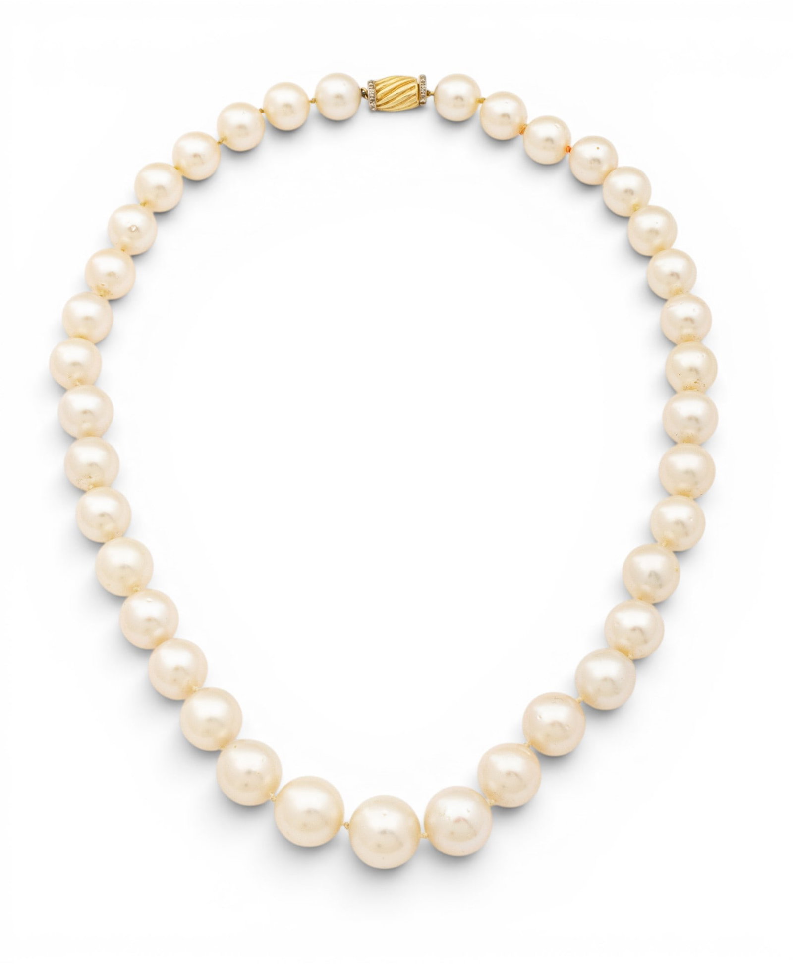 14k Yellow Gold and Diamond Clasp, South Sea Pearl Necklace L 19" 88 grams (1 of 7)