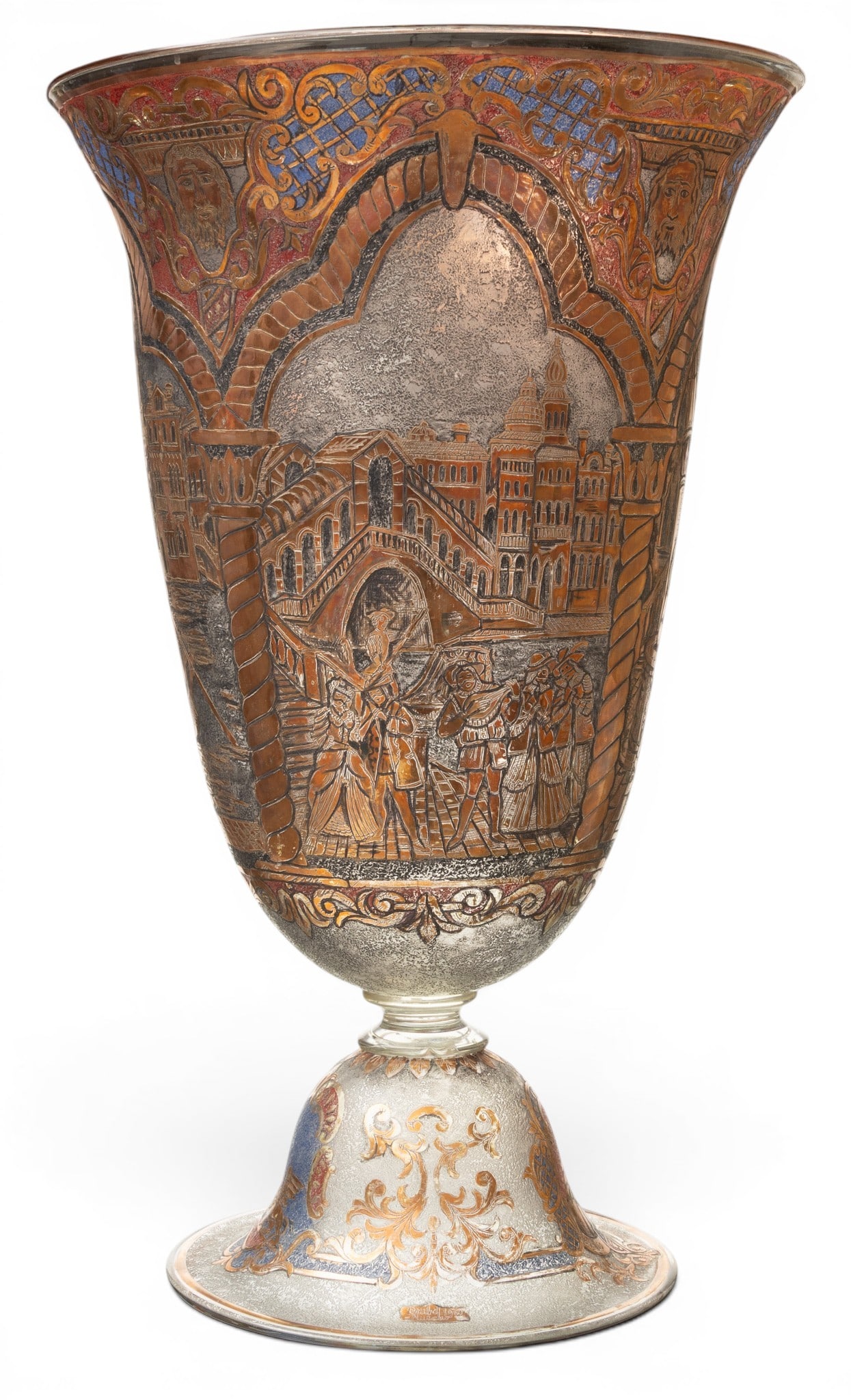 Bruno Bertoldini (Brueber) (Italian, B. 1931) Mid-Century Modern Murano Chiseled and Acid Etched (1 of 6)