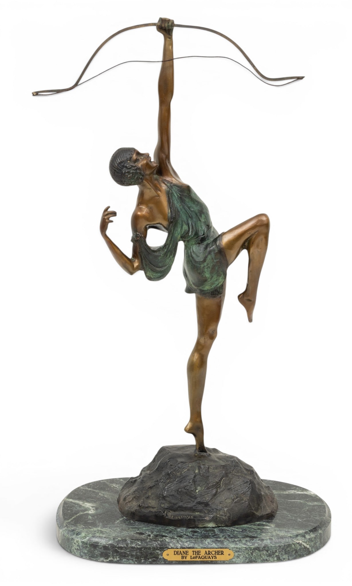 After Pierre Le Faguays (French, 1892-1962) Bronze Sculpture, Ca. 1980, 'Diane Chasseresse', H 25" W (1 of 7)