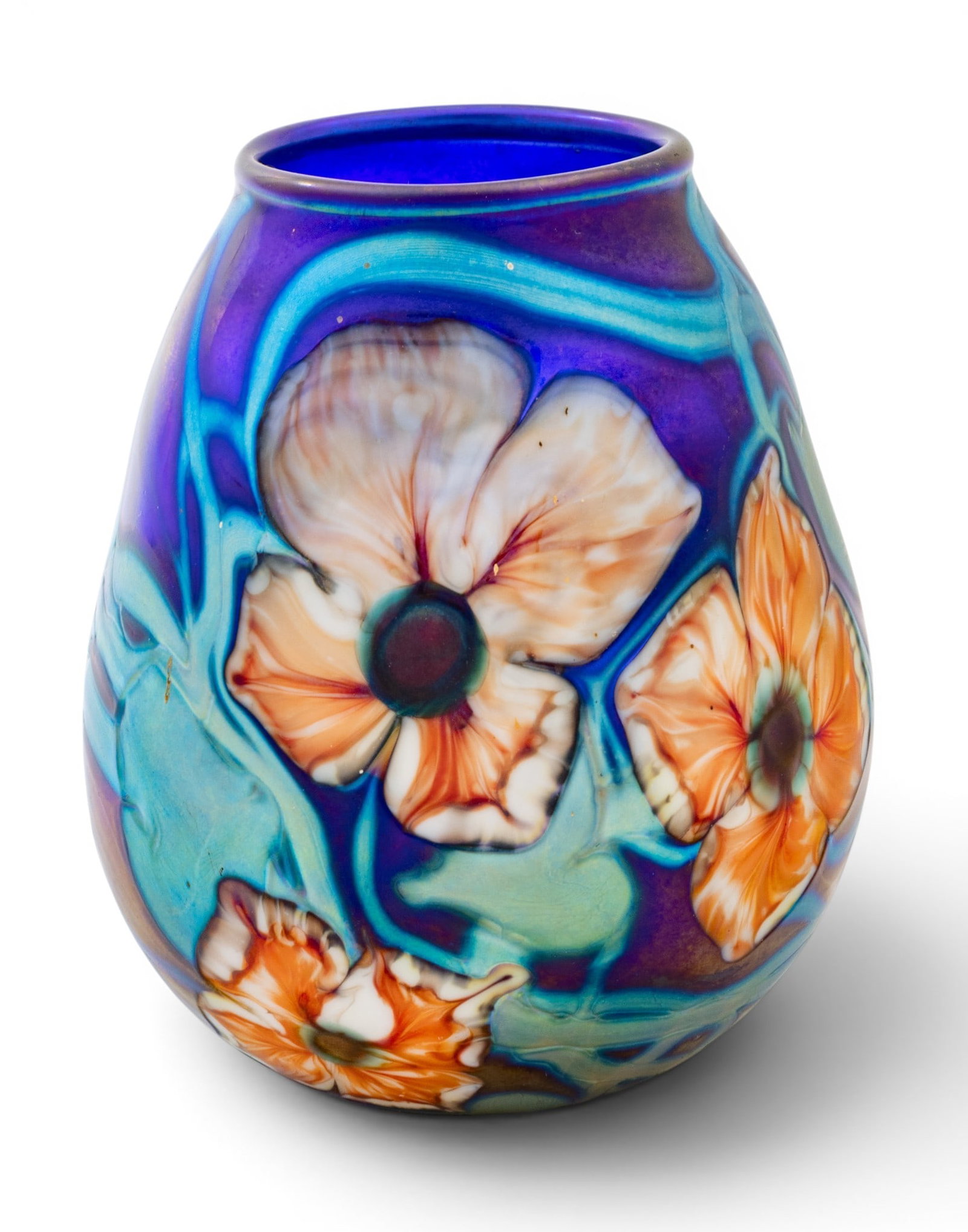 Charles Lotton (American, B. 1938) Art Glass Multi Flora Vase 1979, H 4.5" Dia. 3.5" (1 of 8)