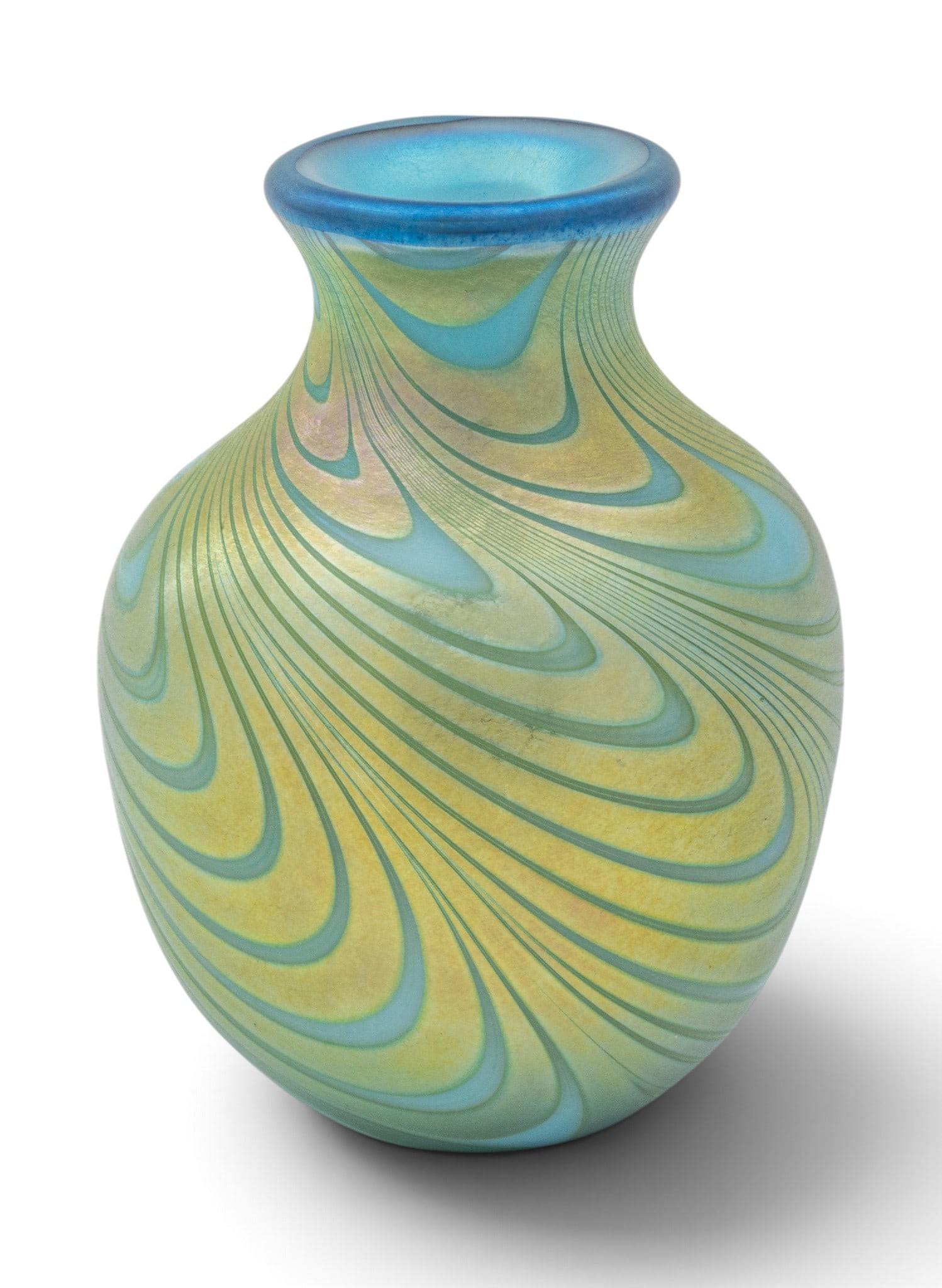 Charles Lotton (American, B. 1935) Hand Blown Iridescent Glass Vase 1979, H 4" 1 PC (1 of 7)