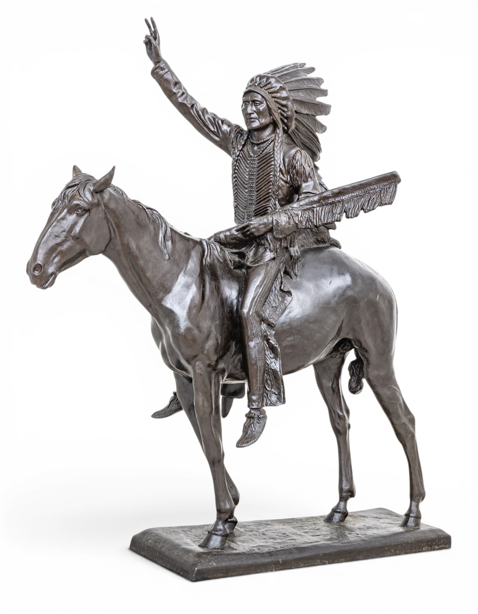 After Cyrus Edwin Dallin (American, 1861-1944) Monumental Bronze Sculpture 20th C., 'Chief (1 of 14)