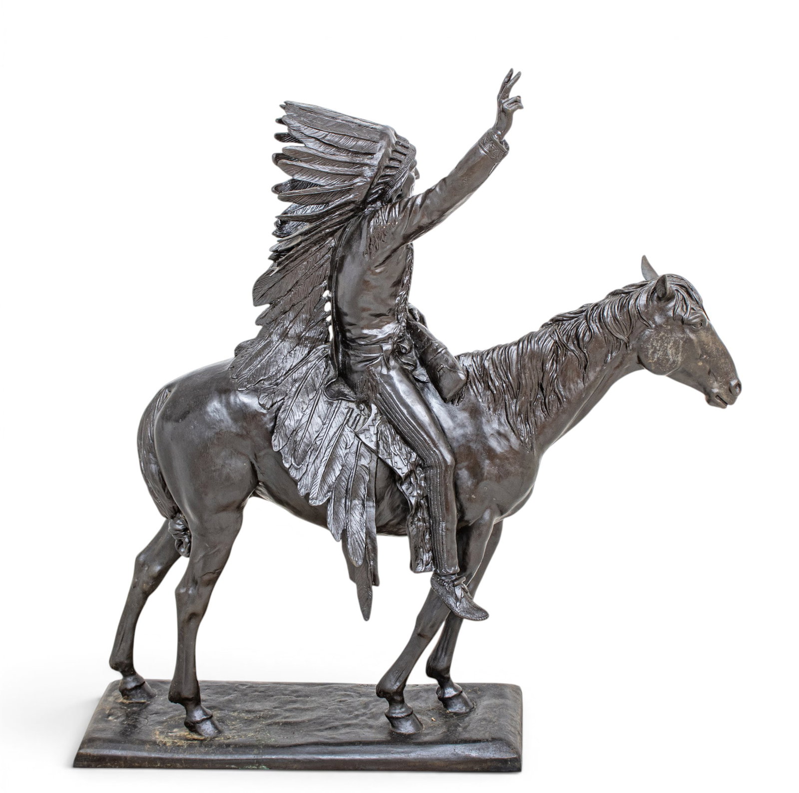 After Cyrus Edwin Dallin (American, 1861-1944) Monumental Bronze Sculpture 20th C., 'Chief - 8