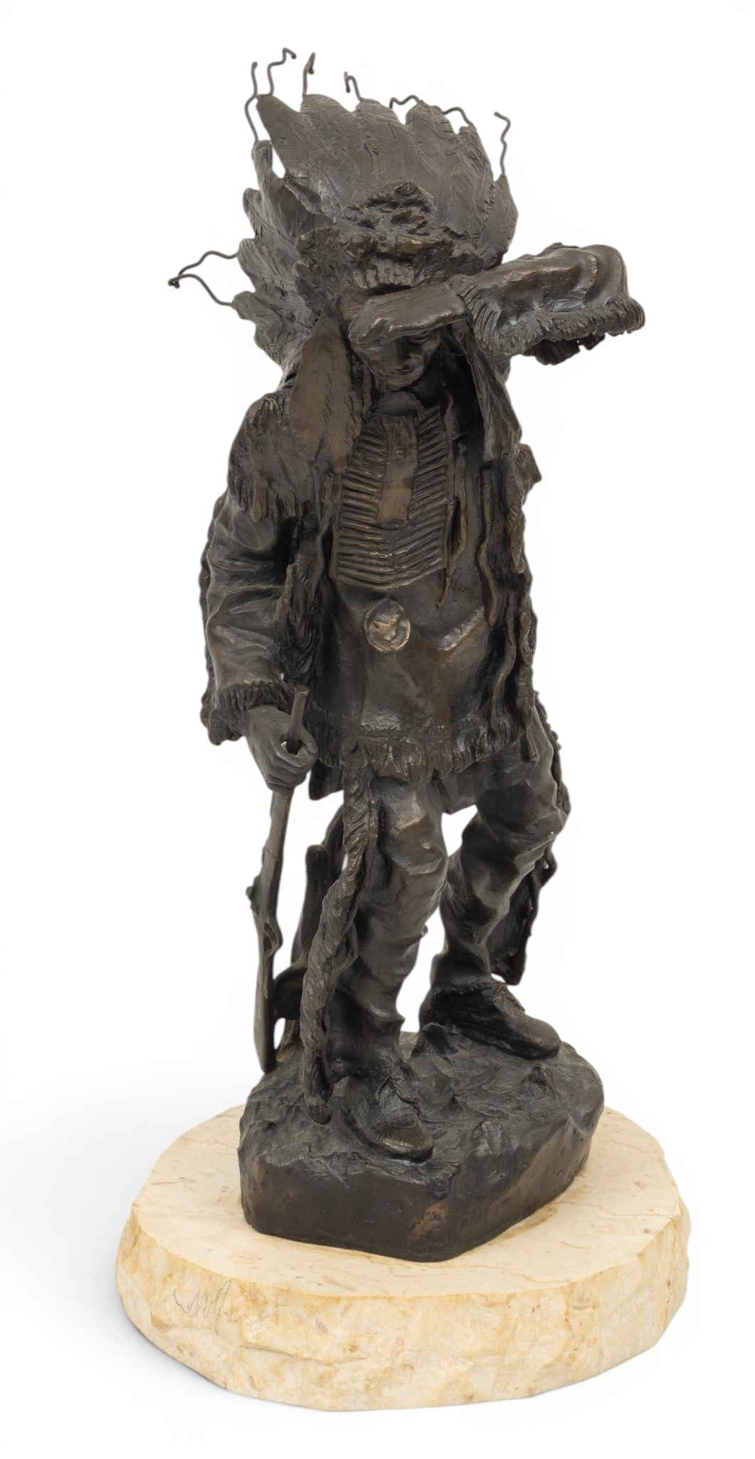 After Carl Kauba (Austrian, 1865-1922) Bronze Sculpture, 20th C., 'Peace', H 19.5" W 8" Depth 8" (1 of 7)