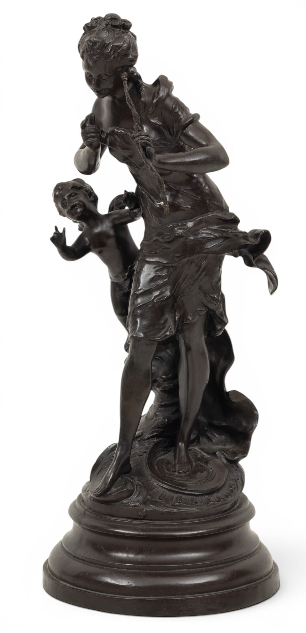 After Auguste Moreau (French, 1834-1917) Bronze Sculpture 20th Century, 'L'amour Maternel', H 20" W (1 of 9)