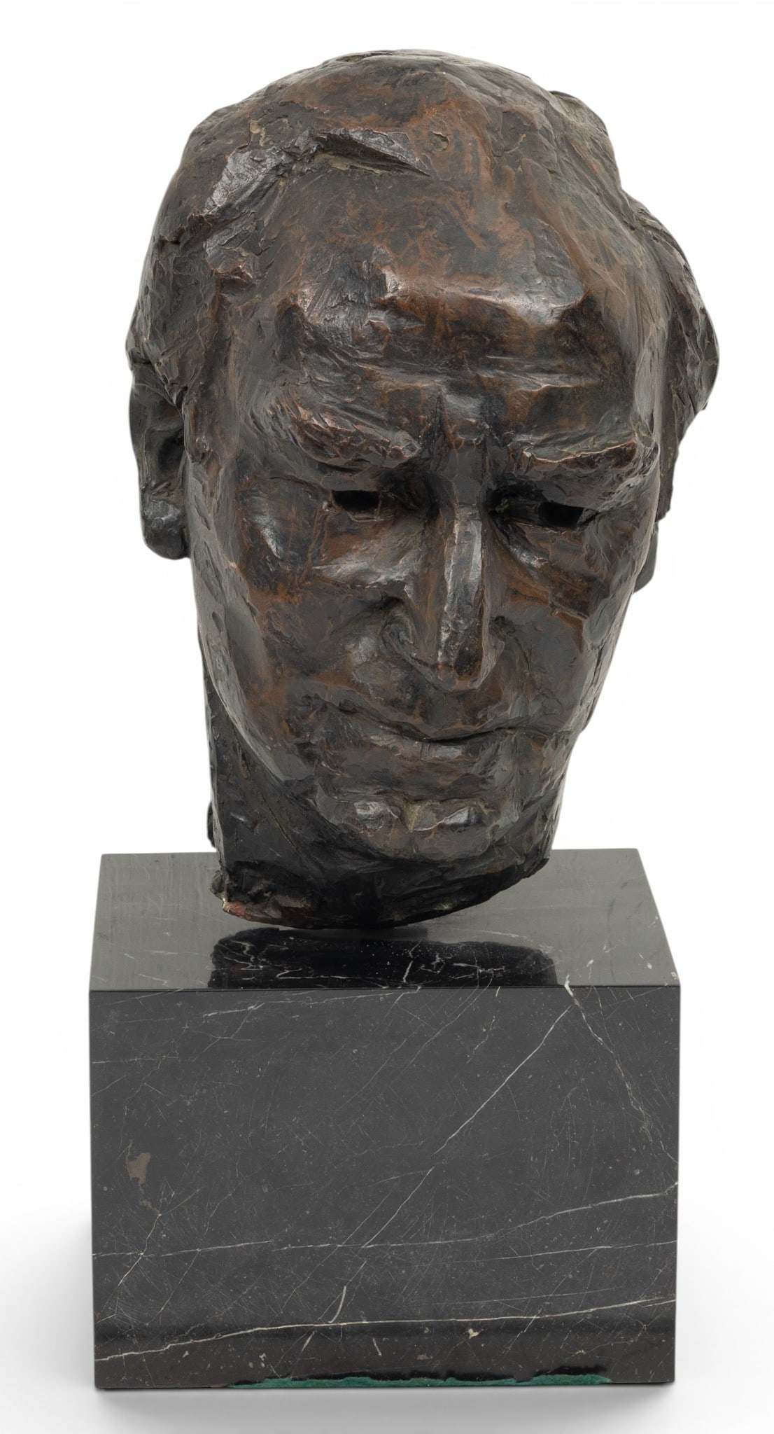 Excalibur Bronze Foundry, NY Bronze Sculpture, 1968, 'Head of an Unknown Man', H 26" W 10" Depth 12" (1 of 12)