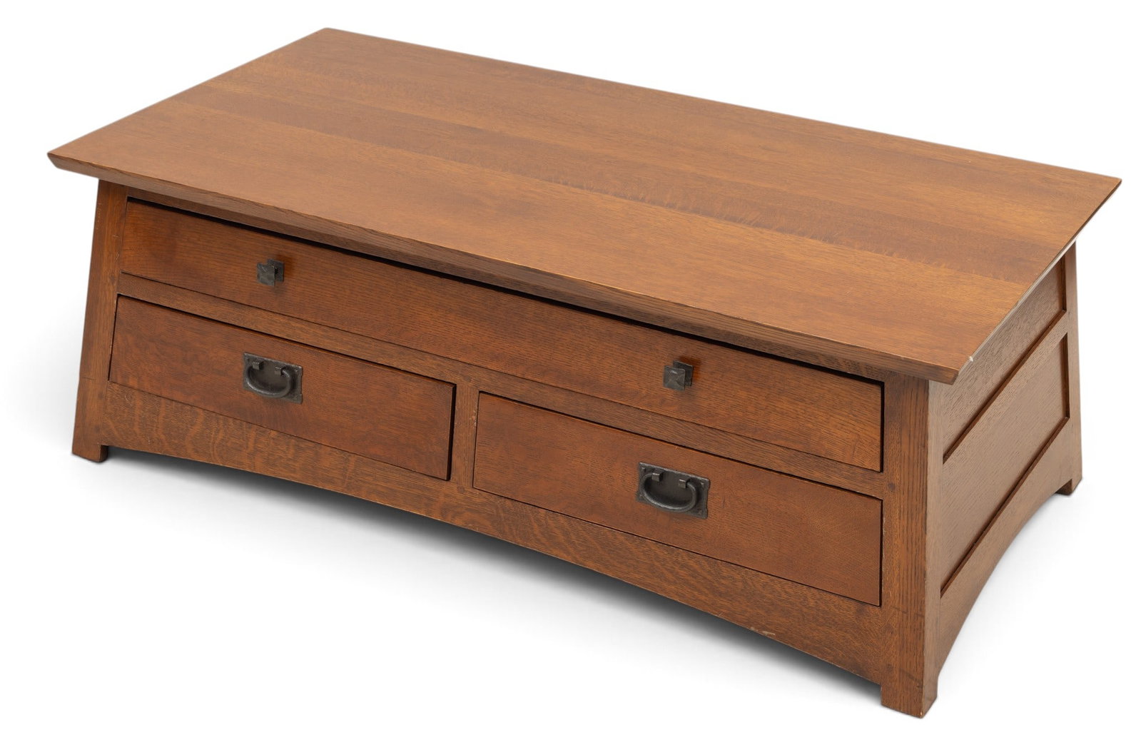 Mission Style Oak Coffee Table, Ca. Late 20th C., H 18.25" W 50" Depth 26" (1 of 7)