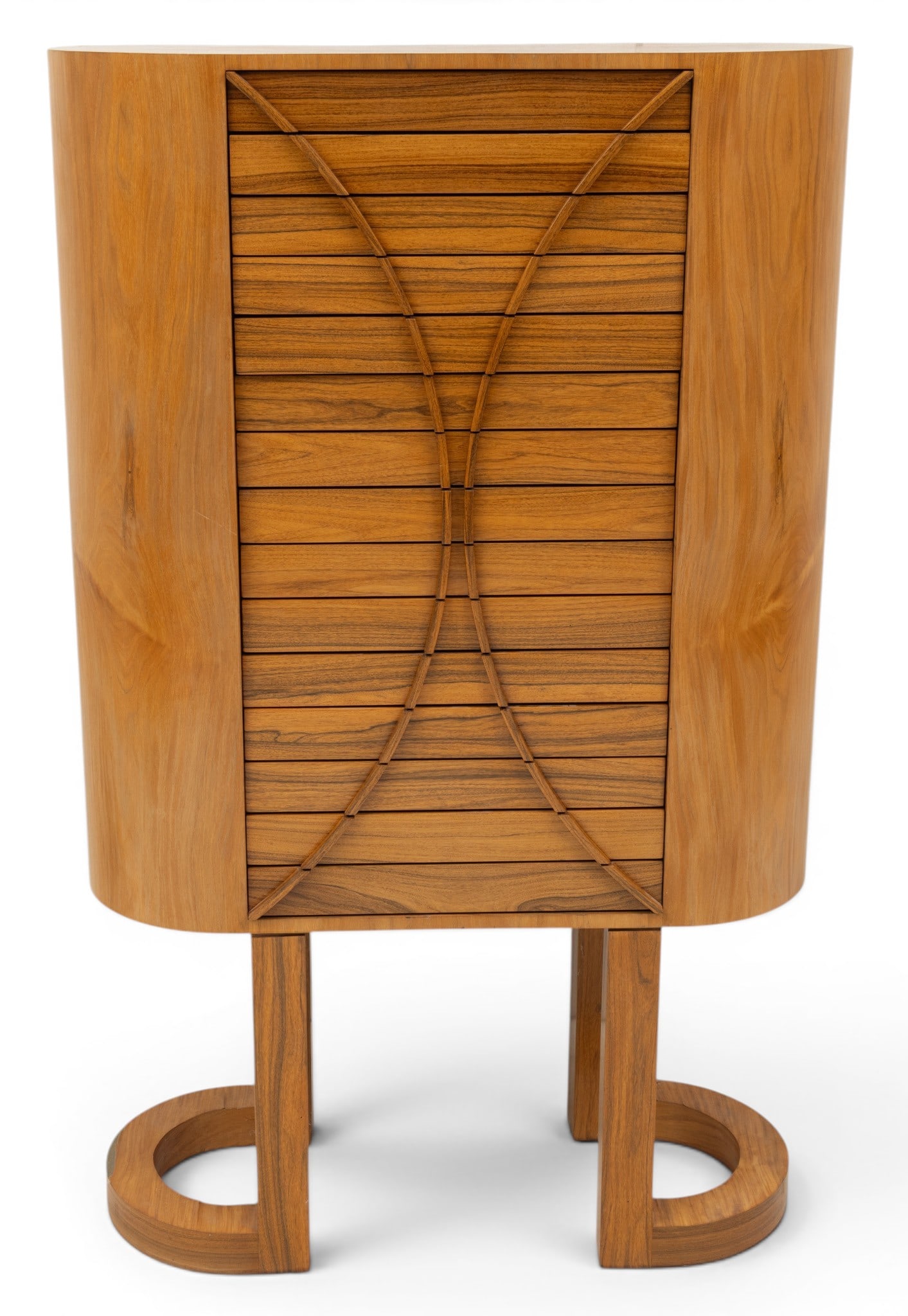Art Deco Style Carved Walnut Silver Cabinet 1985, H 57" W 35" Depth 15" 1 PC (1 of 8)