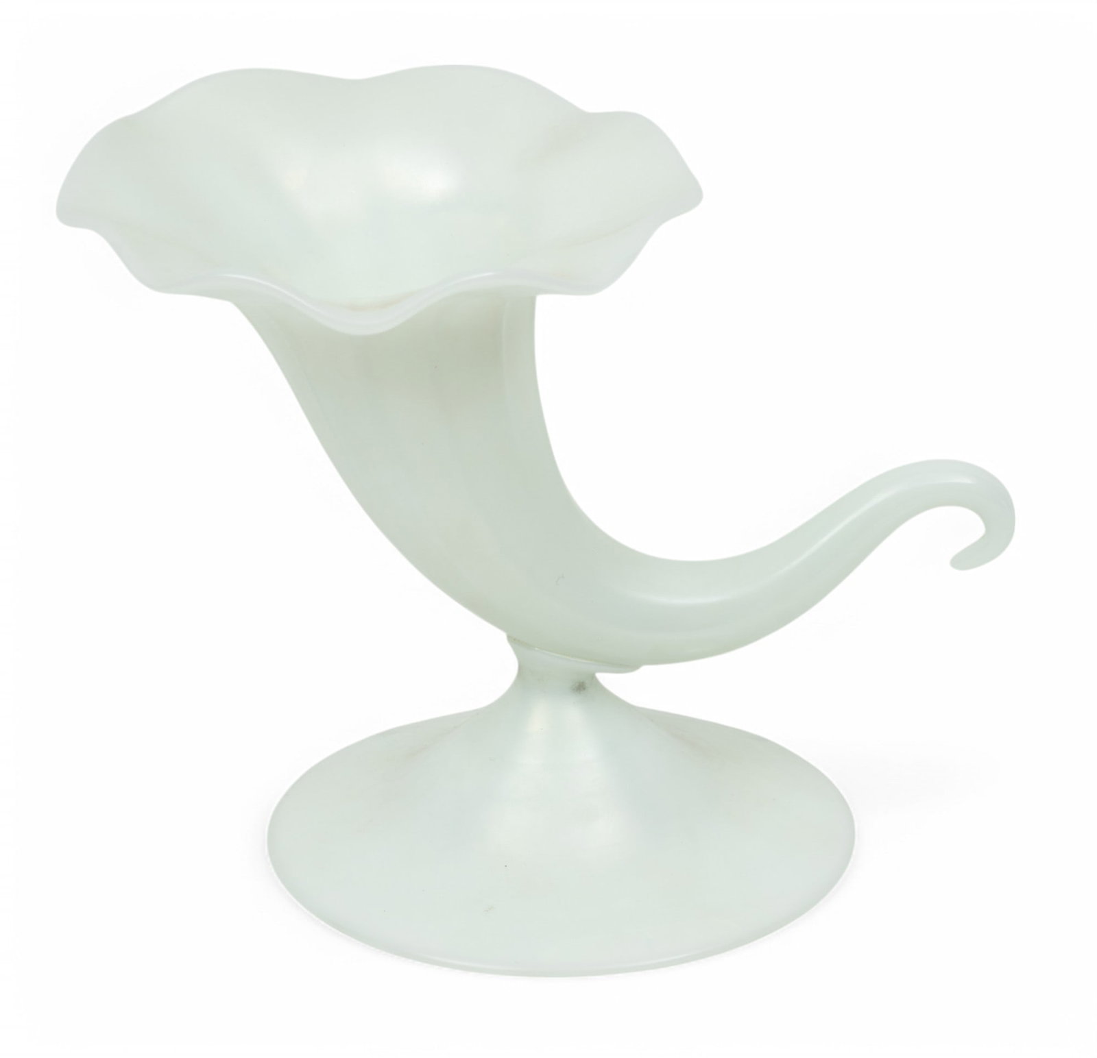 Steuben (American) Verre De Soie Blown Glass Cornucopia Vase, Ca. 1920, H 5.75" W 7.75" Depth 4.75" (1 of 5)