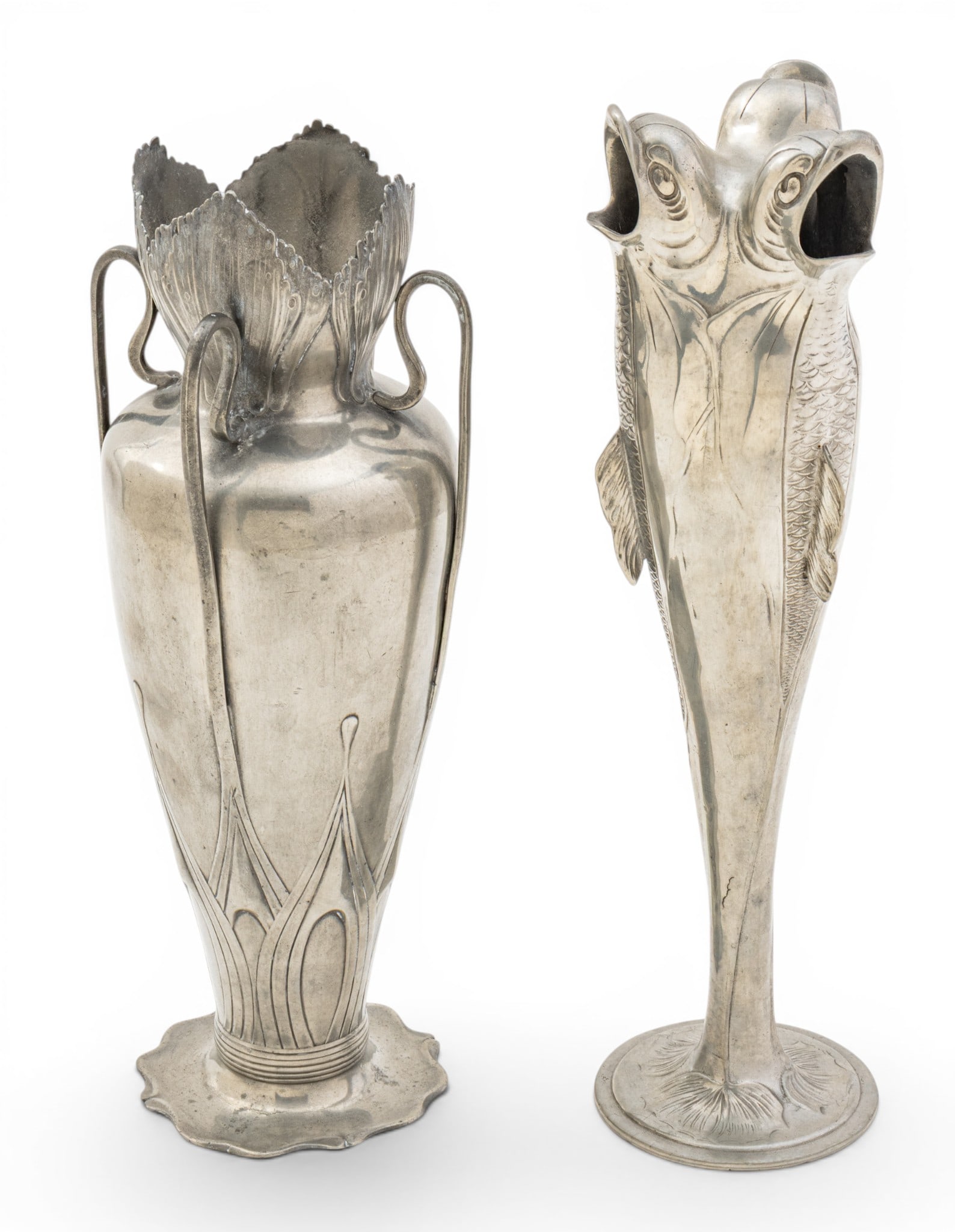 Hermann Gradl (German) for Walter Scherf & Co. (Osiris) and Orivit (German) Art Nouveau Pewter (1 of 6)