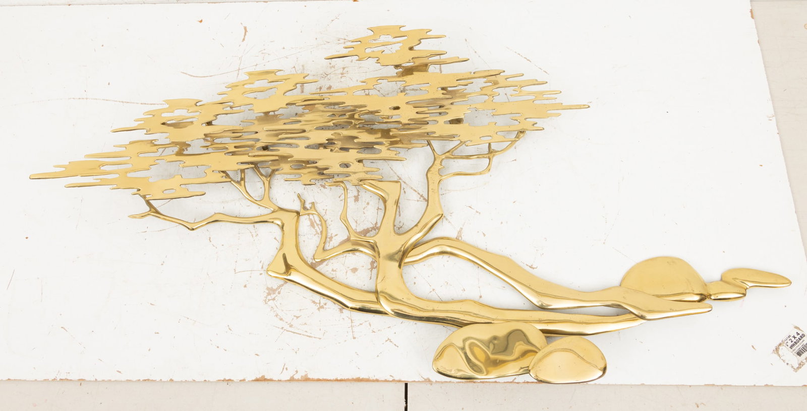 Bijan Bahar (American, B. 1936) Brass Bonsai Tree Wall Sculpture 1980, H 21.5" W 41.25" (1 of 7)