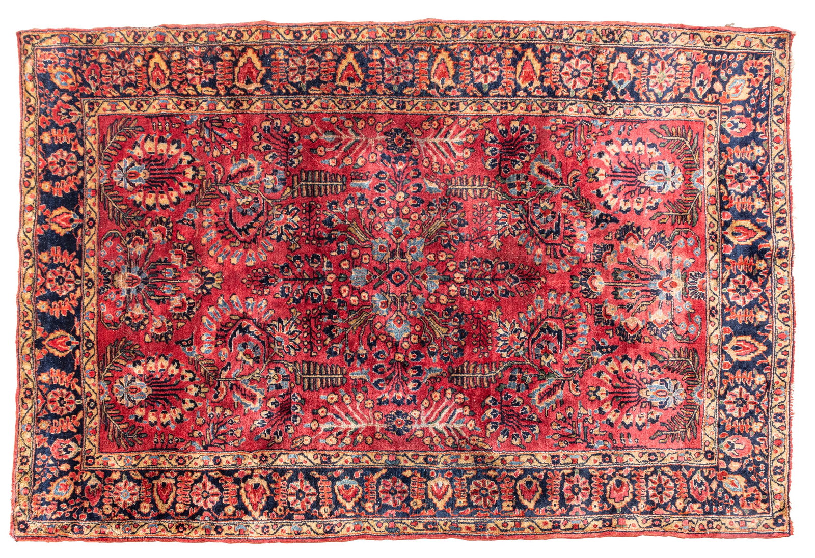 Sarouk (Persian) Hand Woven Wool Oriental Rug 1930, W 4' 9" L 7' 1 PC (1 of 5)