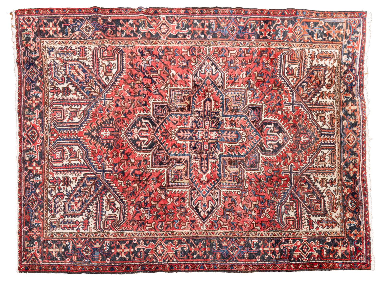 Persian Hand Knotted Wool Heriz Oriental Rug W 7' 5.5" L 9' 1 PC (1 of 6)