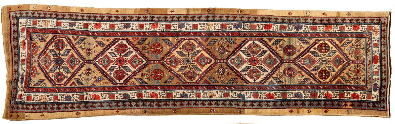 Dagestan Hand-woven Wool Runner 20th Cent., W 3' 8" L 12' 10" (1 of 6)