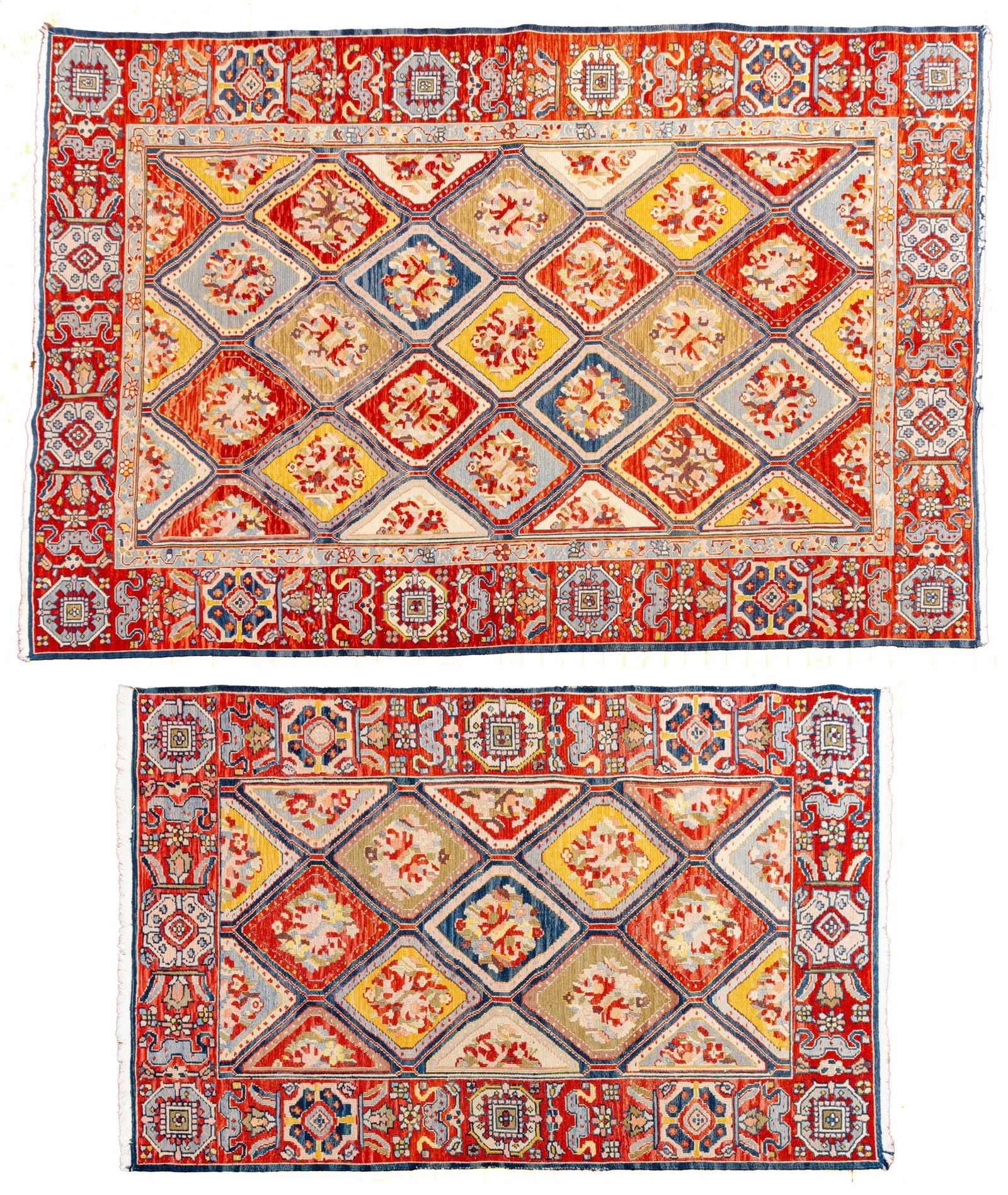 Oushak Design Hand-woven Wool Matching Rugs 20th Cent., 2 PCS (1 of 12)