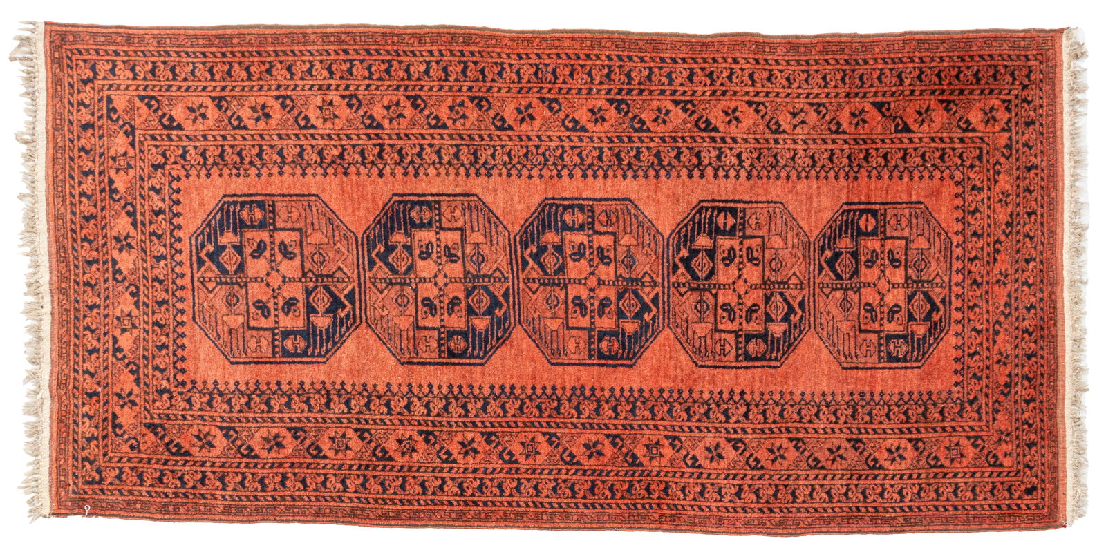 Bokara Handwoven Wool Runner Rug W 3' 7" L 7' 3" (1 of 5)