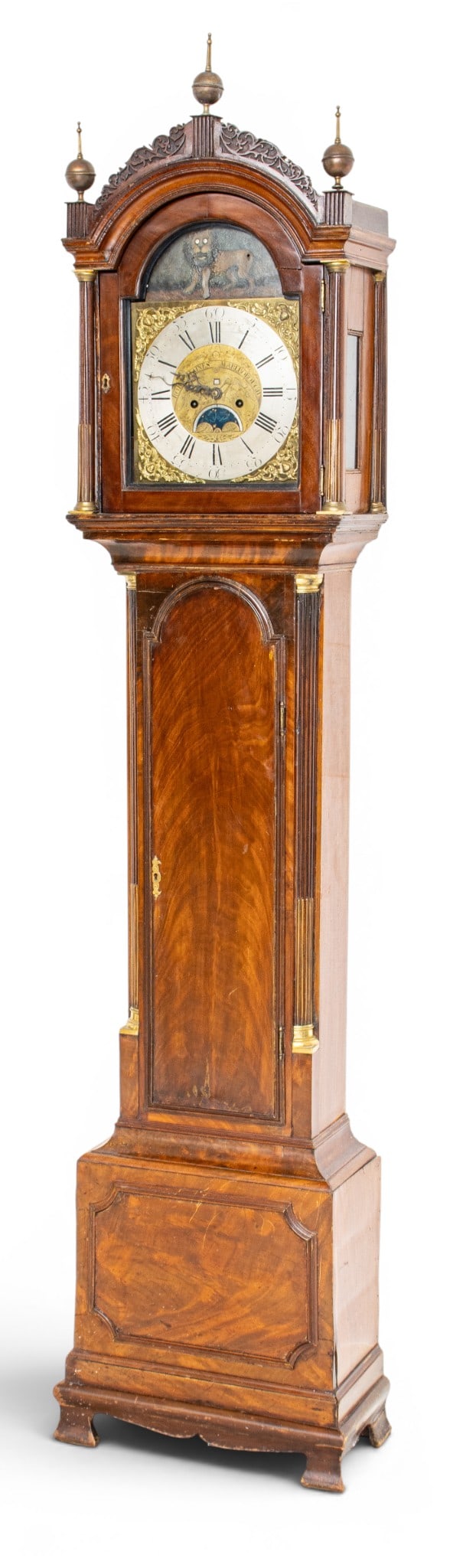 Robert Haines, English Regency Mahogany Longcase Clock, Ca. Early 19th C., H 99" W 21" 1 PC (1 of 13)